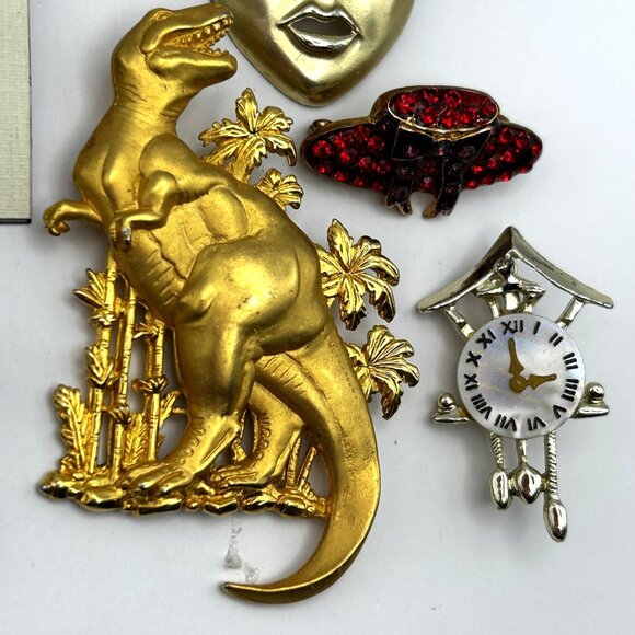 Vintage & Modern Brooch 14 Piece Lot Celestial Animal Rhinestone Enamel Napier - Picture 11 of 12